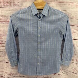 Charles Tyrwhitt Shirt Mens Medium  16/35 Slim Fit Non-Iron Check Dress